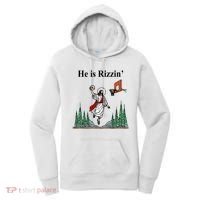 He Is Rizzin Funny Jesus Playing Basketball Meme Women's Hoodie thumb 0