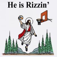 He Is Rizzin Funny Jesus Playing Basketball Meme Women's Hoodie thumb 2