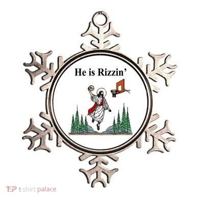 He Is Rizzin Funny Jesus Playing Basketball Meme Ornament
