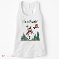 He Is Rizzin Funny Jesus Playing Basketball Meme Women's Tank Top thumb 0