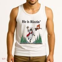 He Is Rizzin Funny Jesus Playing Basketball Meme Tank Top thumb 3