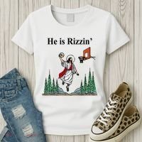 He Is Rizzin Funny Jesus Playing Basketball Meme Women's T-Shirt thumb 3