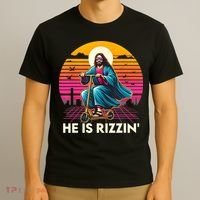 He Is Rizzen Jesus Is Rizzen Cool Jesus Jesus Has Rizzen T-Shirt thumb 3