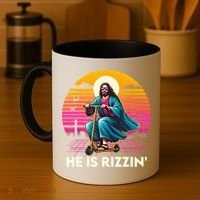 He Is Rizzen Jesus Is Rizzen Cool Jesus Jesus Has Rizzen Coffee Mug thumb 4