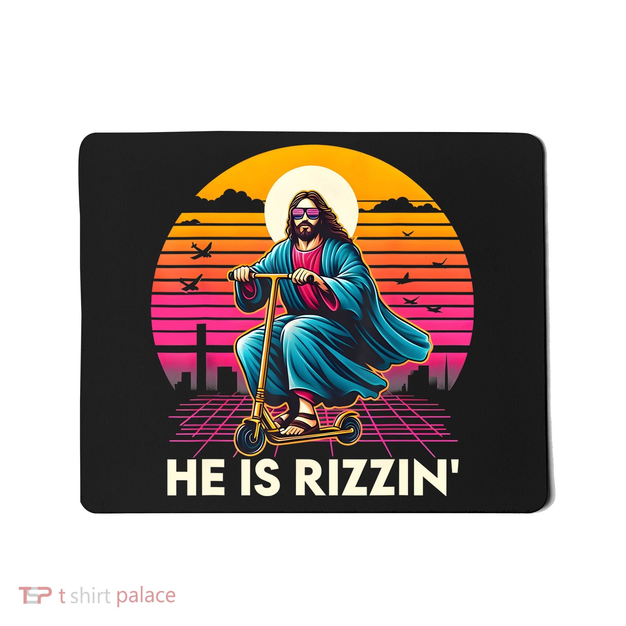 He Is Rizzen Jesus Is Rizzen Cool Jesus Jesus Has Rizzen Mousepad