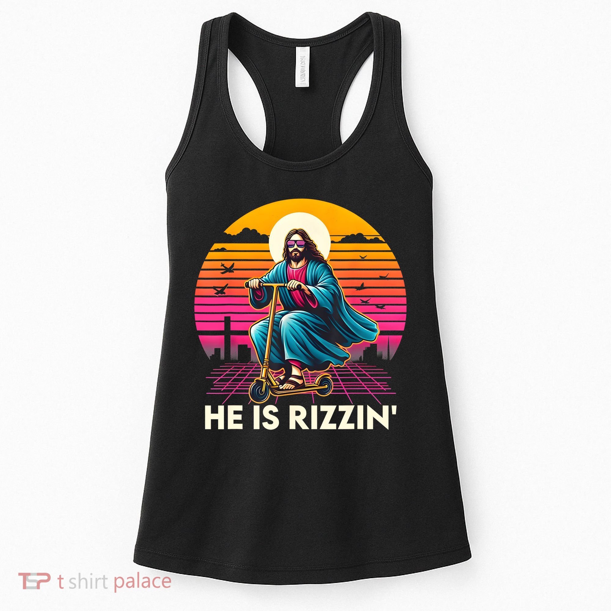 He Is Rizzen Jesus Is Rizzen Cool Jesus Jesus Has Rizzen Women's Tank Top