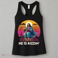 He Is Rizzen Jesus Is Rizzen Cool Jesus Jesus Has Rizzen Women's Tank Top thumb 3