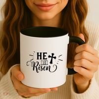 He Is Risen Jesus Easter Cross Coffee Mug thumb 3