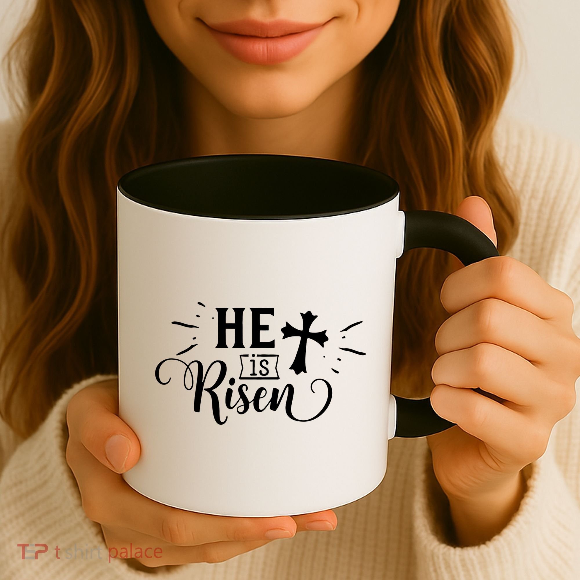 He Is Risen Jesus Easter Cross Coffee Mug
