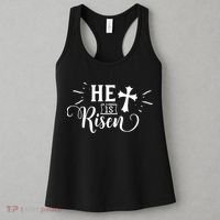 He Is Risen Jesus Easter Cross Women's Tank Top thumb 3