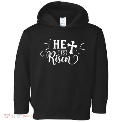 He Is Risen Jesus Easter Cross Toddler Hoodie