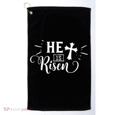 He Is Risen Jesus Easter Cross Golf Towel