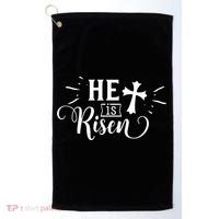 He Is Risen Jesus Easter Cross Golf Towel thumb 0