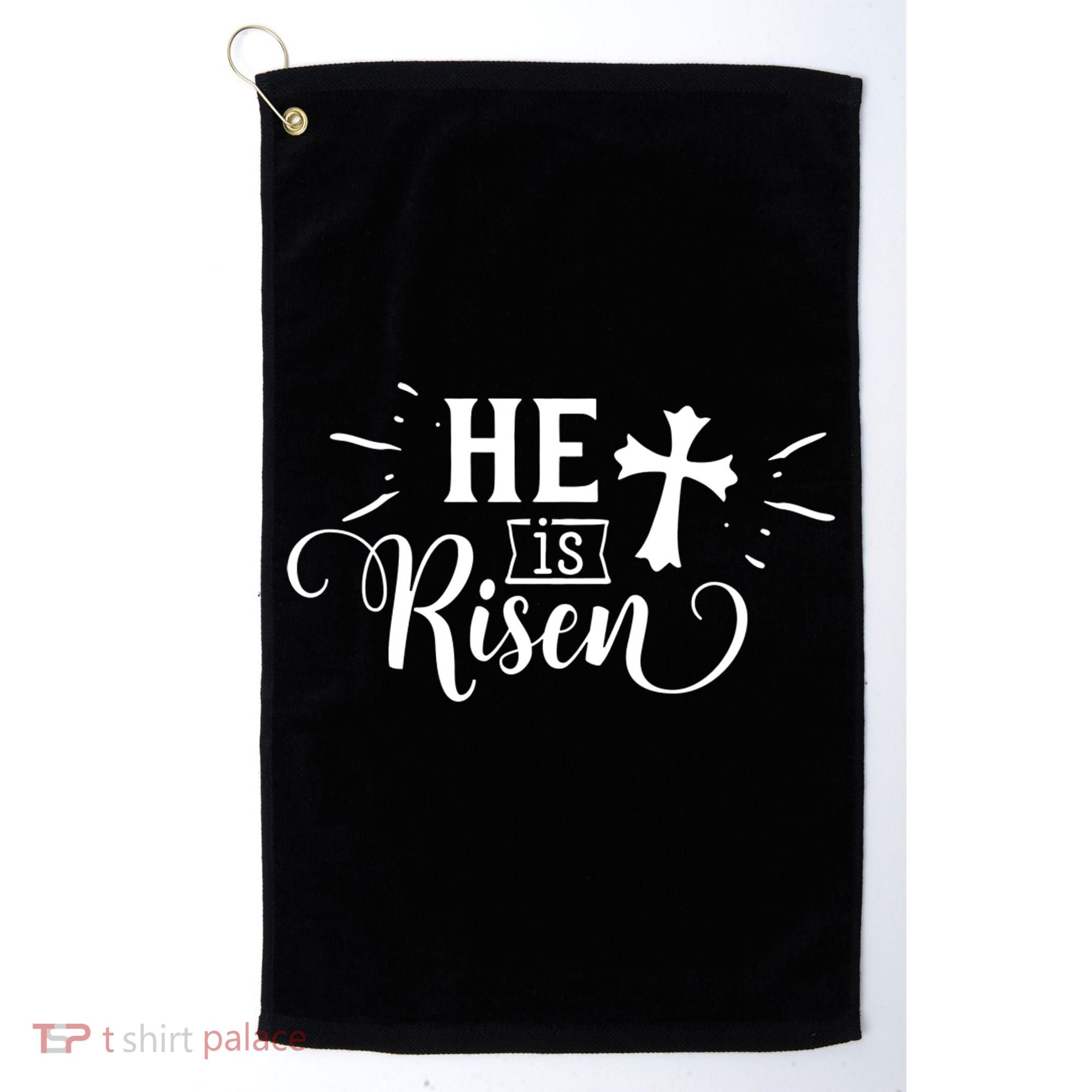 He Is Risen Jesus Easter Cross Golf Towel