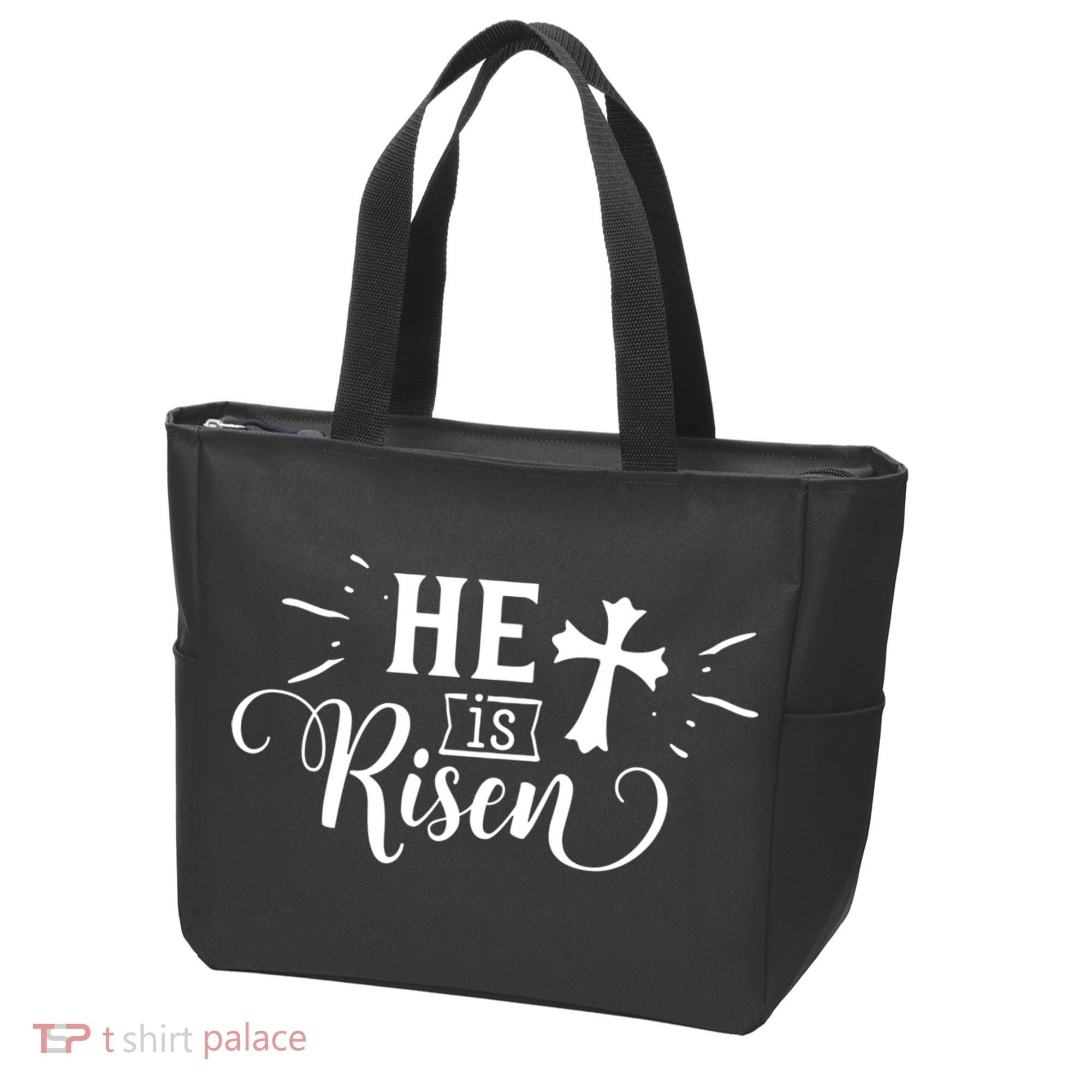 He Is Risen Jesus Easter Cross Tote Bag