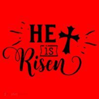 He Is Risen Jesus Easter Cross Santa Hat thumb 1