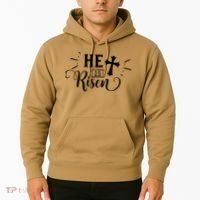 He Is Risen Jesus Easter Cross Hoodie thumb 2