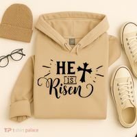 He Is Risen Jesus Easter Cross Hoodie thumb 4