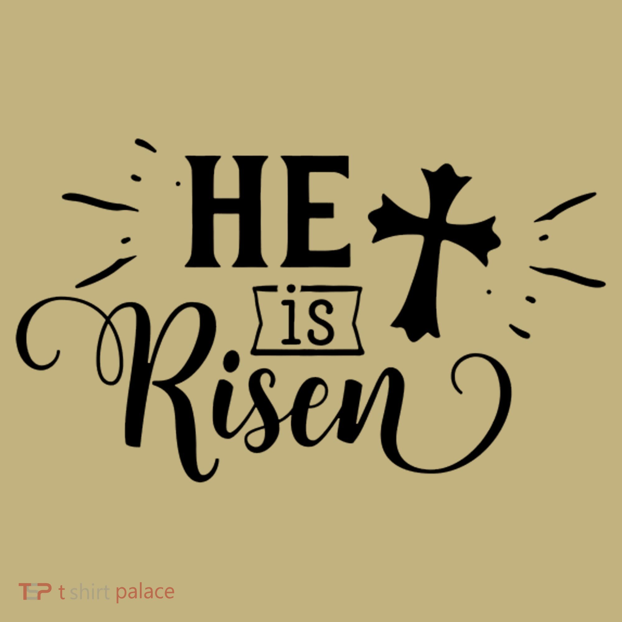 He Is Risen Jesus Easter Cross Button