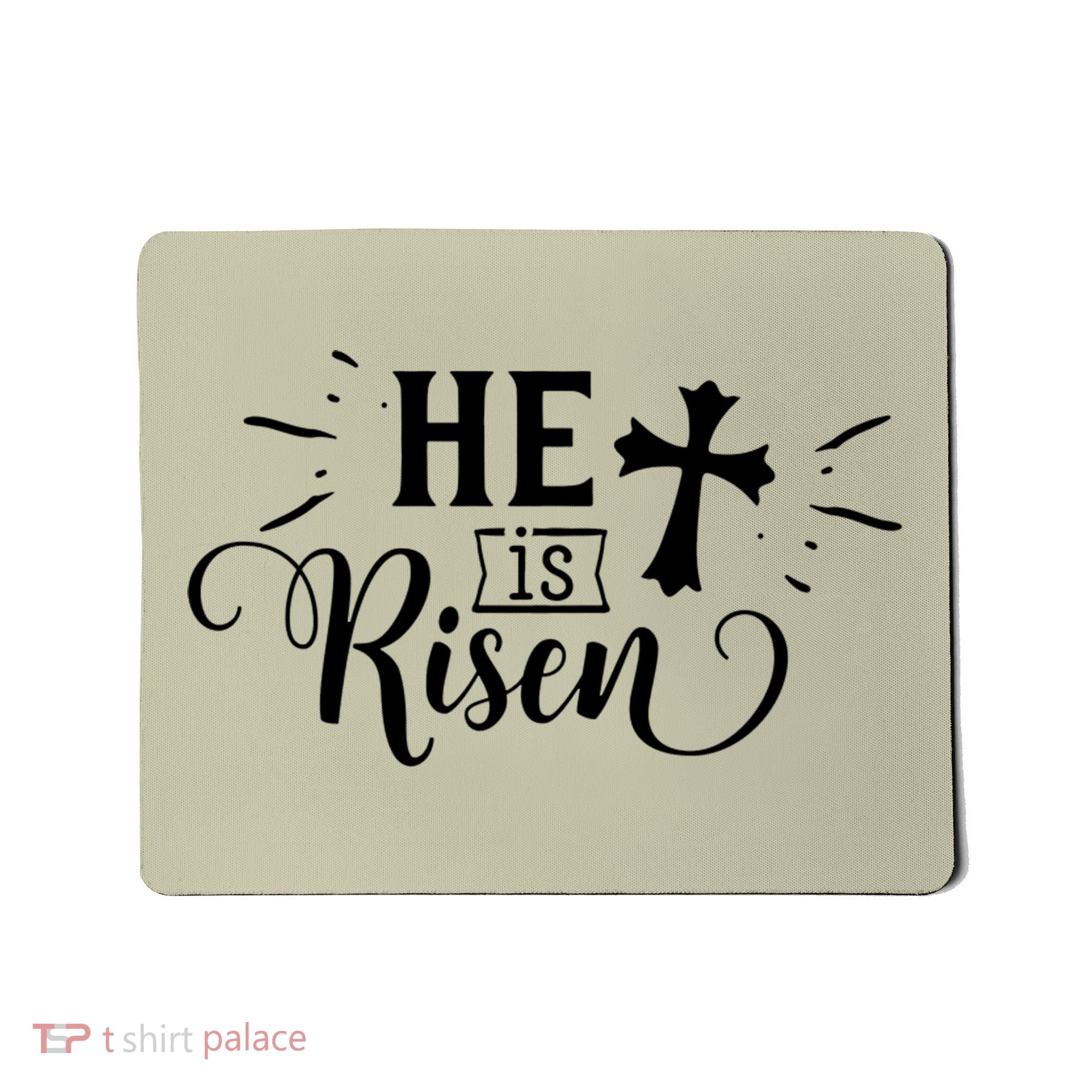 He Is Risen Jesus Easter Cross Mousepad