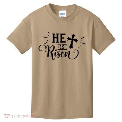 He Is Risen Jesus Easter Cross Kids T-Shirt