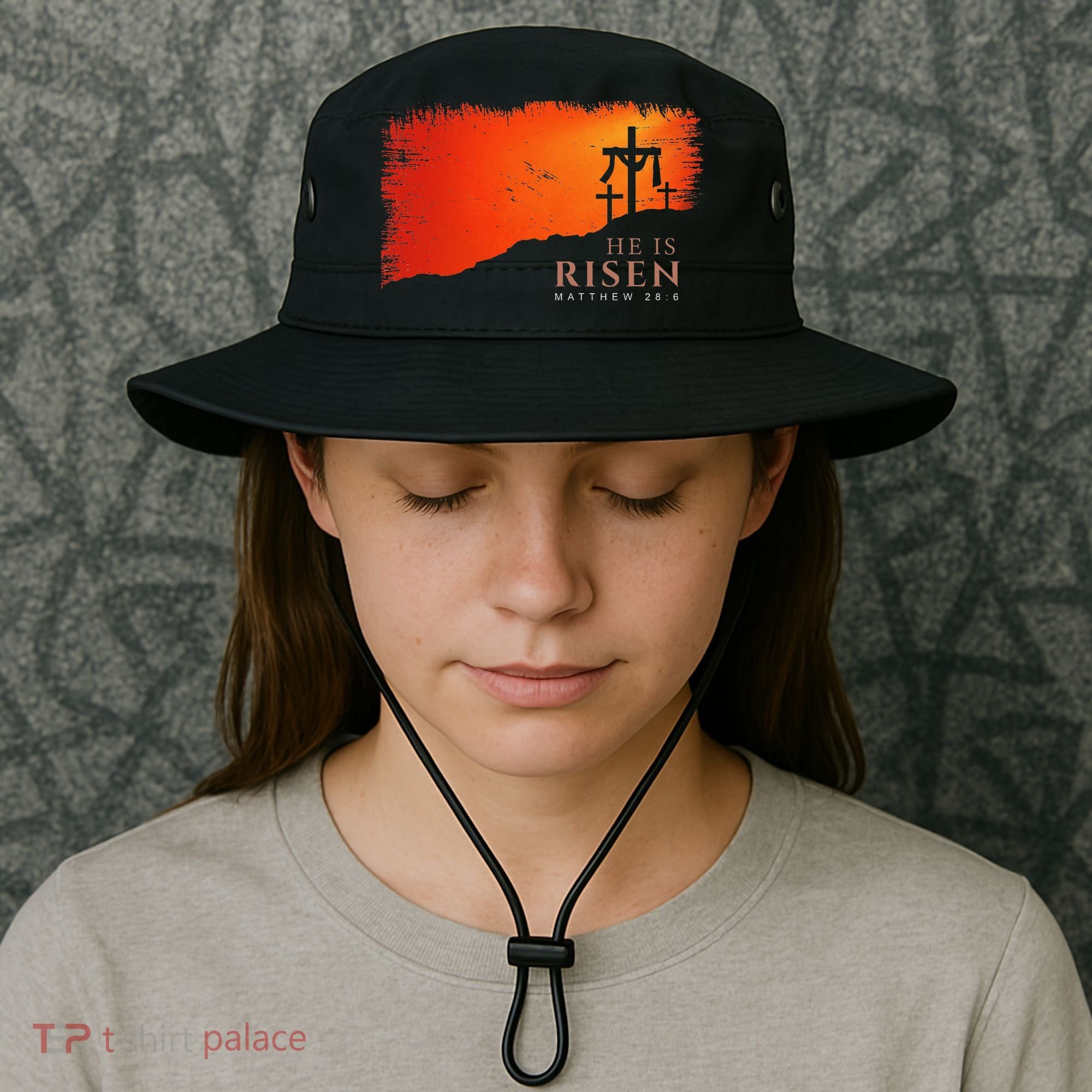 He Is Risen Matthew 286 Jesus Christ Cross Gift Bucket Hat