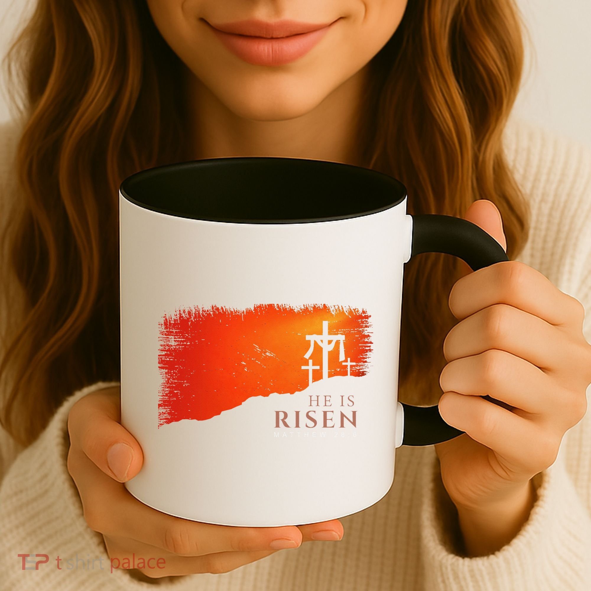 He Is Risen Matthew 286 Jesus Christ Cross Gift Coffee Mug