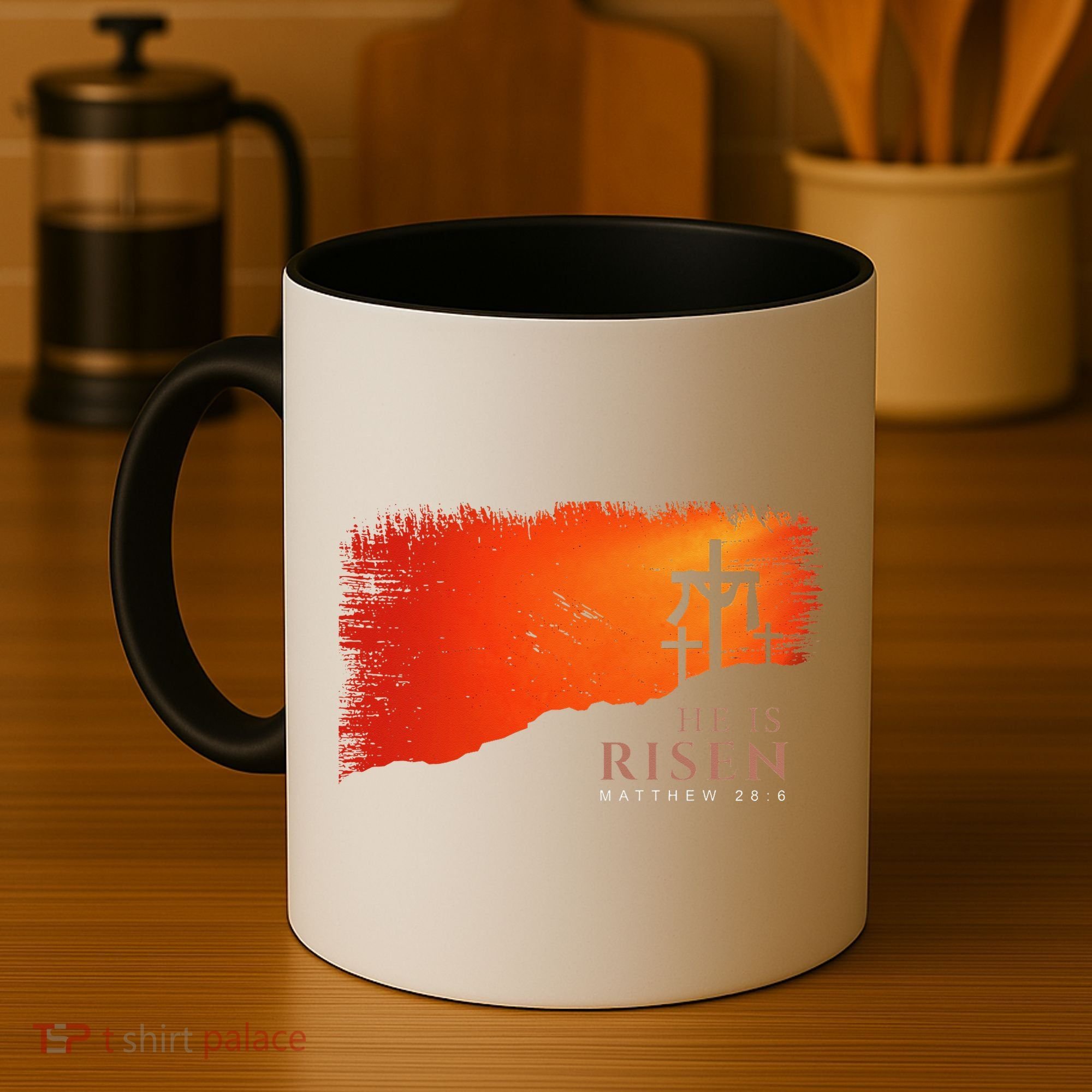 He Is Risen Matthew 286 Jesus Christ Cross Gift Coffee Mug