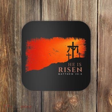He Is Risen Matthew 286 Jesus Christ Cross Gift Coaster
