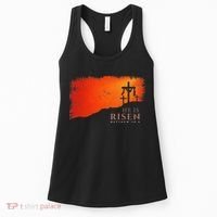 He Is Risen Matthew 286 Jesus Christ Cross Gift Women's Tank Top thumb 0