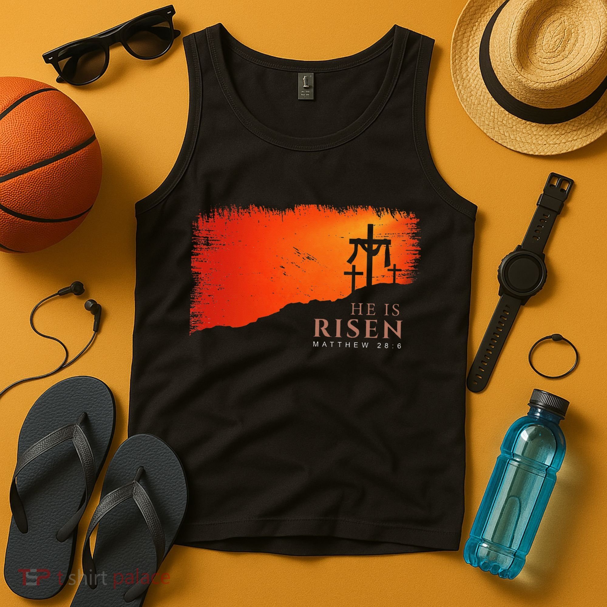 He Is Risen Matthew 286 Jesus Christ Cross Gift Tank Top