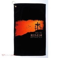 He Is Risen Matthew 286 Jesus Christ Cross Gift Golf Towel thumb 0