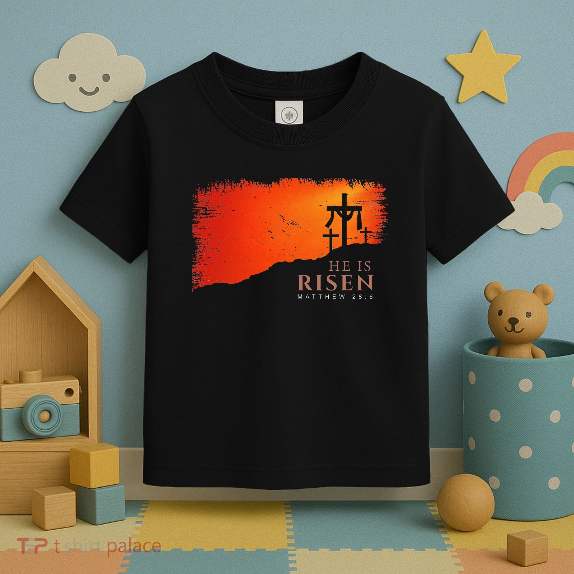 He Is Risen Matthew 286 Jesus Christ Cross Gift Toddler T-Shirt