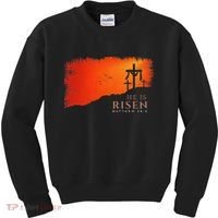 He Is Risen Matthew 286 Jesus Christ Cross Gift Kids Sweatshirt thumb 0
