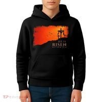 He Is Risen Matthew 286 Jesus Christ Cross Gift Kids Hoodie thumb 4