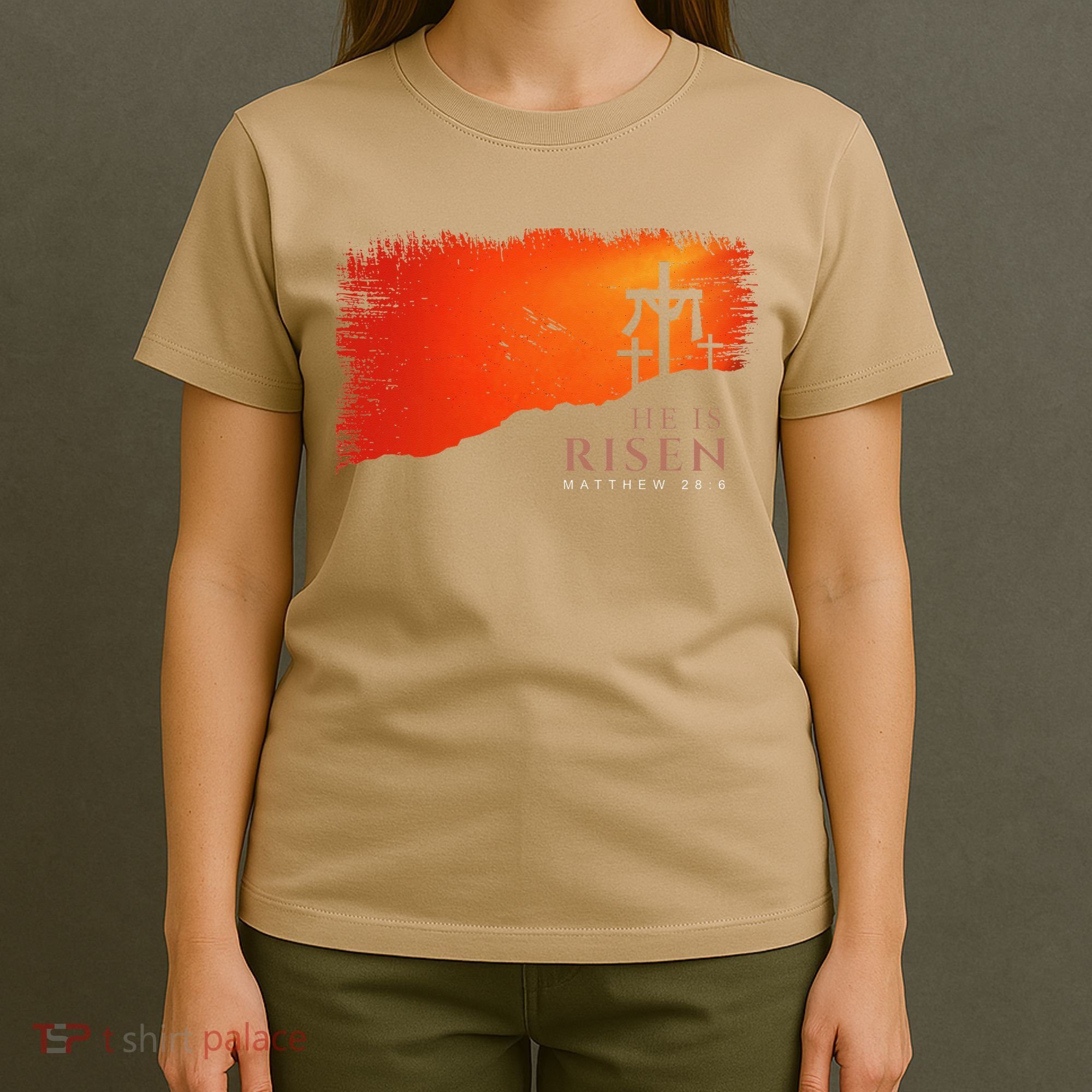 He Is Risen Matthew 286 Jesus Christ Cross Gift T-Shirt
