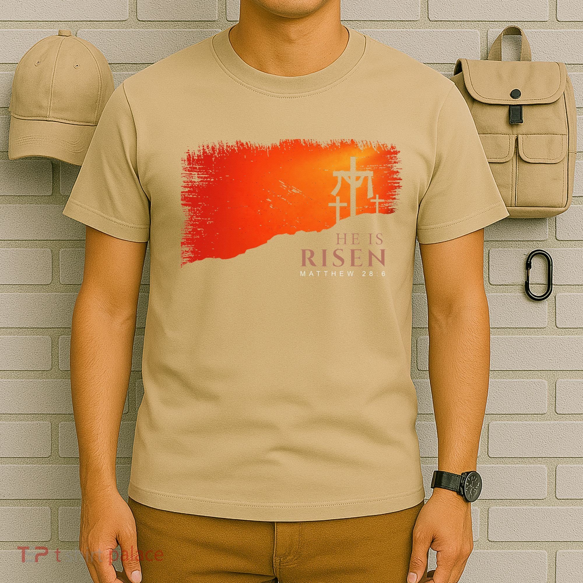 He Is Risen Matthew 286 Jesus Christ Cross Gift T-Shirt