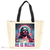 He Is Rizzin Jesus Tote Bag thumb 0