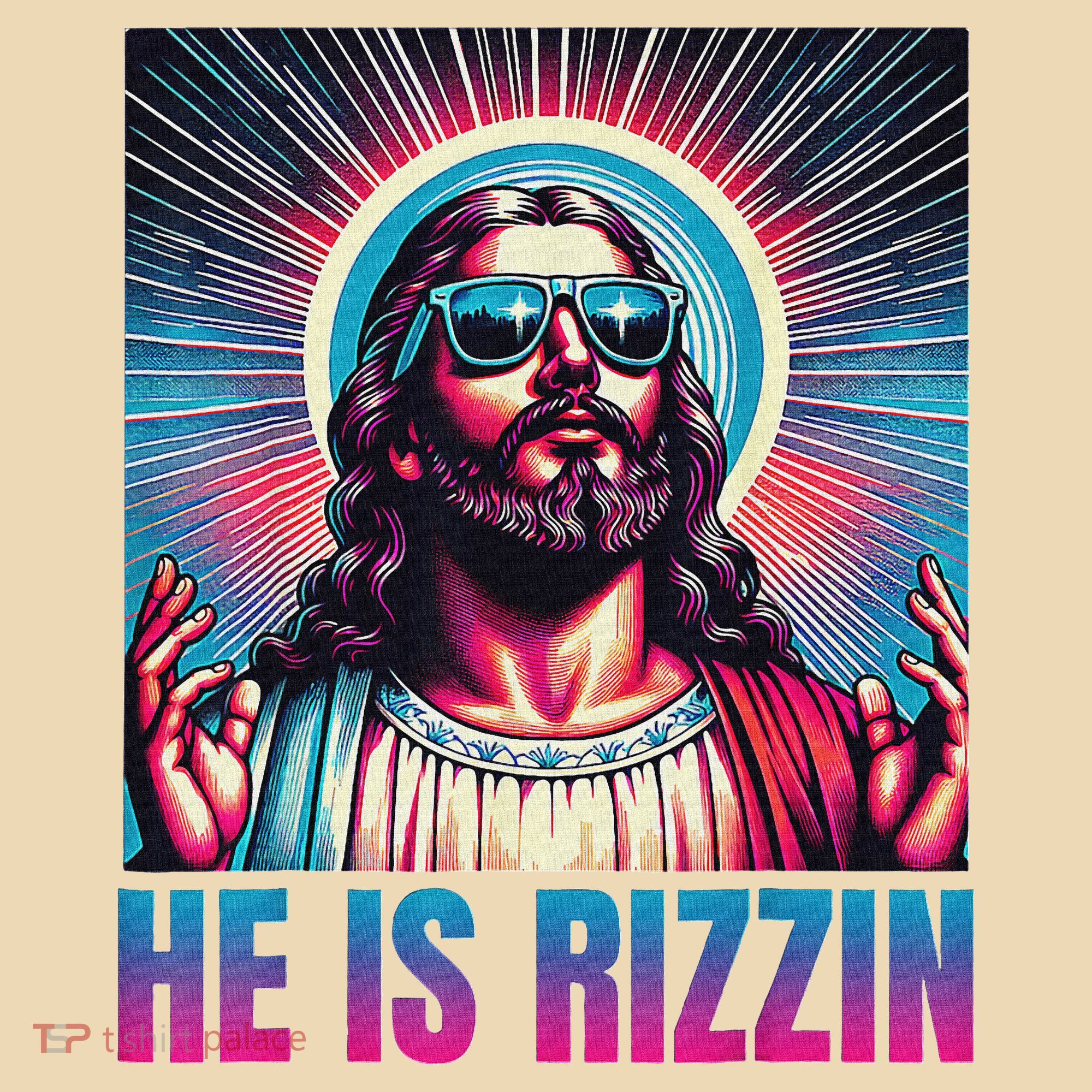 He Is Rizzin Jesus Tote Bag
