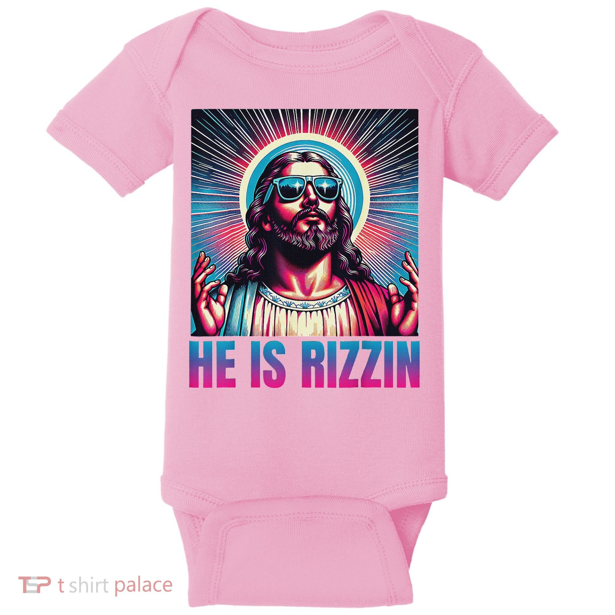 He Is Rizzin Jesus Baby Bodysuit
