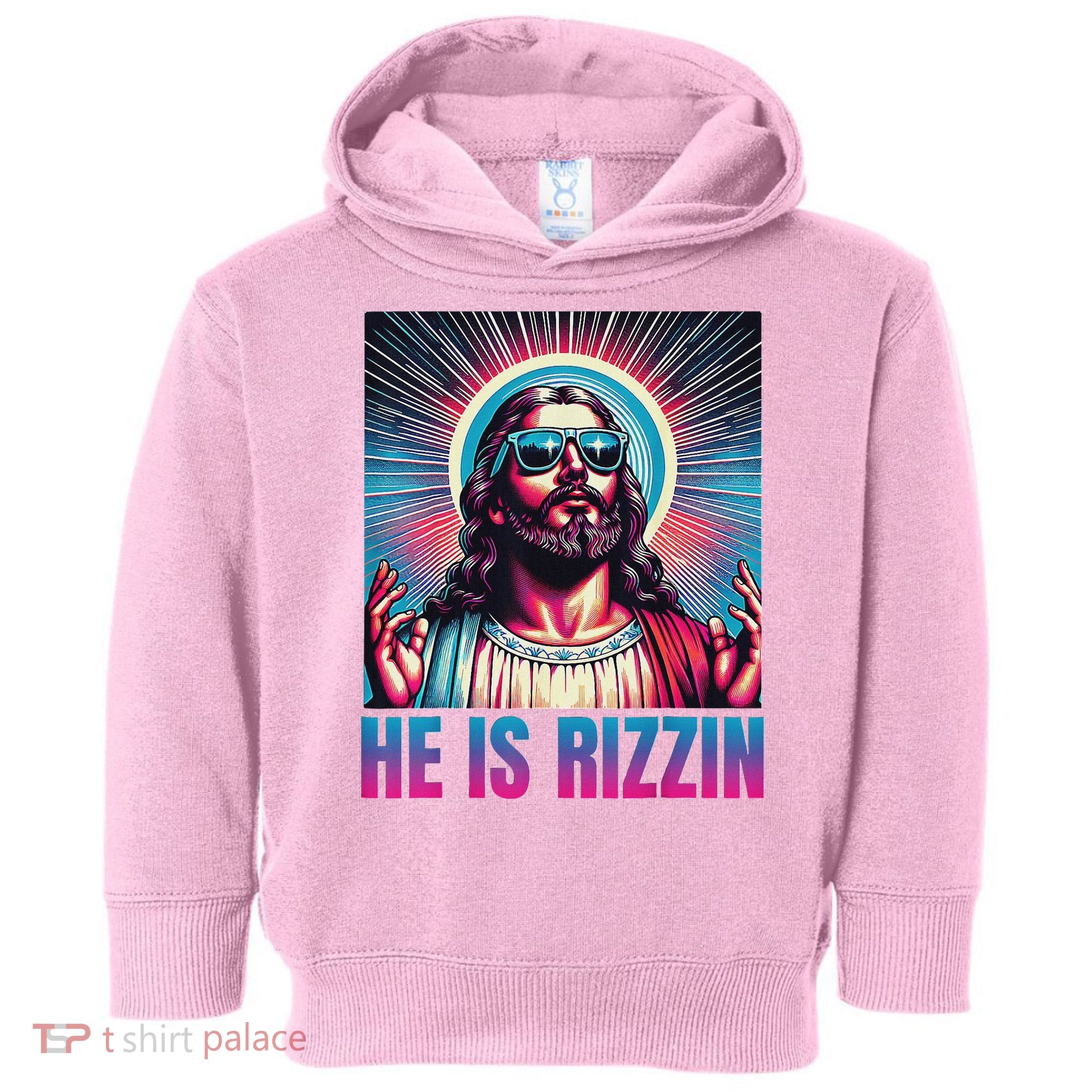 He Is Rizzin Jesus Toddler Hoodie
