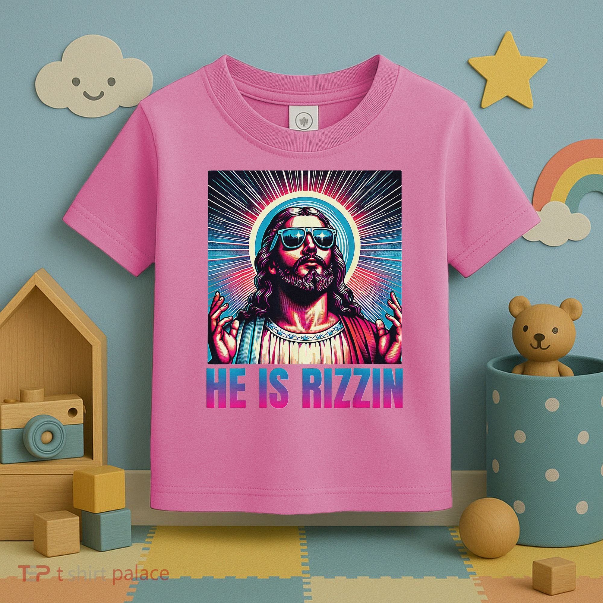 He Is Rizzin Jesus Toddler T-Shirt