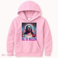 He Is Rizzin Jesus Kids Hoodie thumb 0