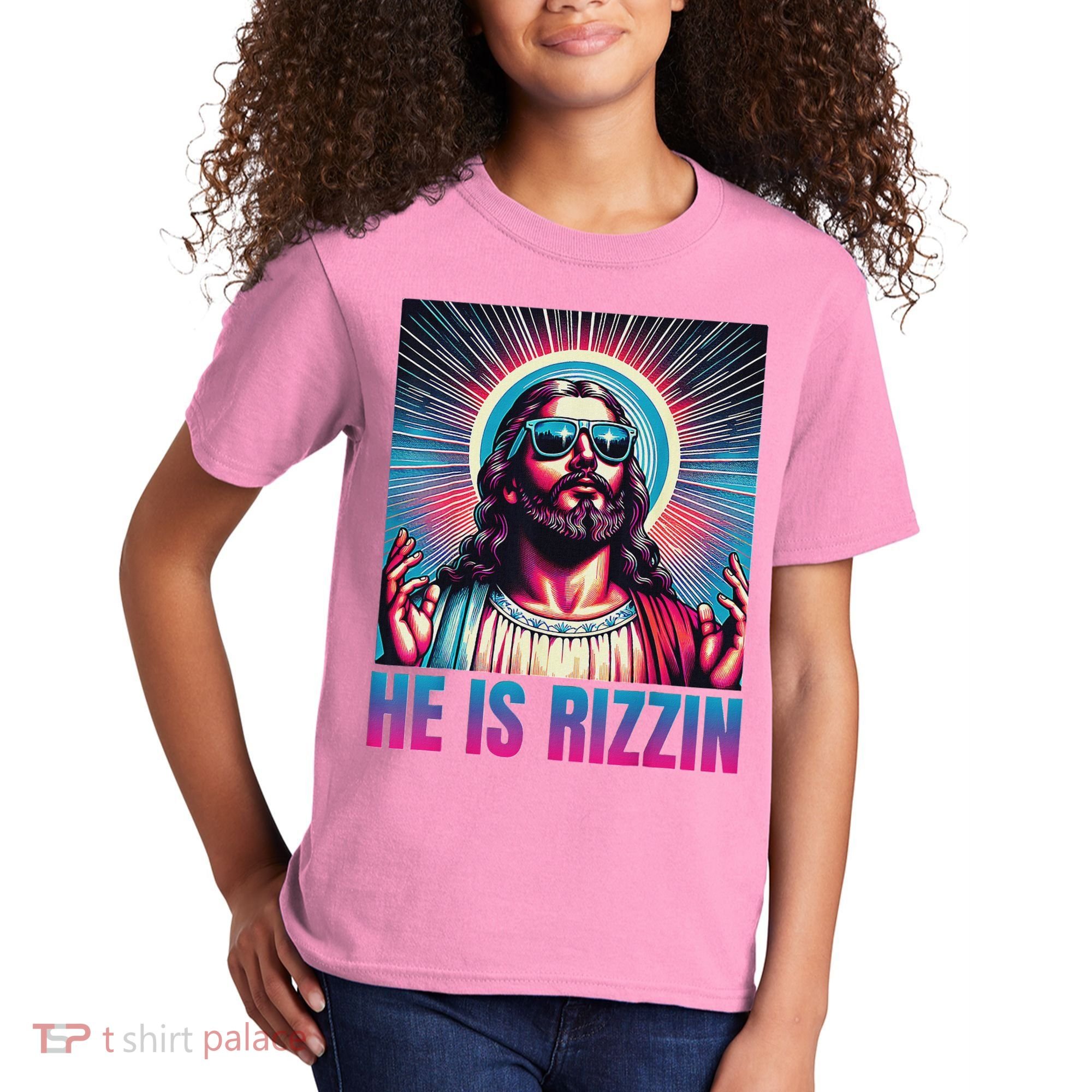 He Is Rizzin Jesus Kids T-Shirt