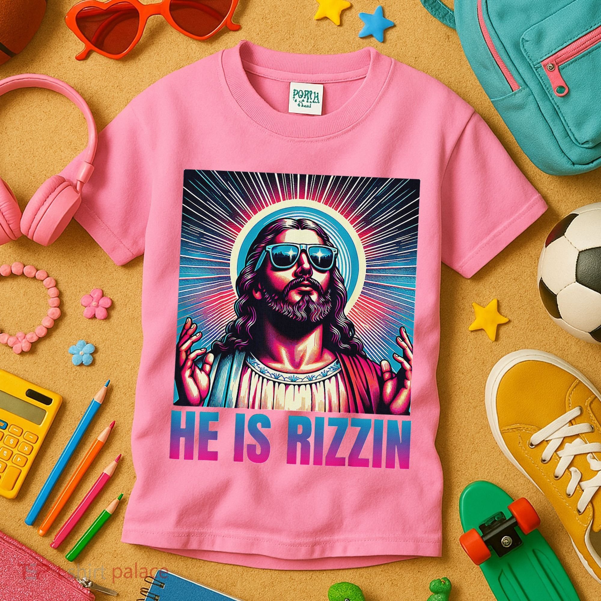 He Is Rizzin Jesus Kids T-Shirt