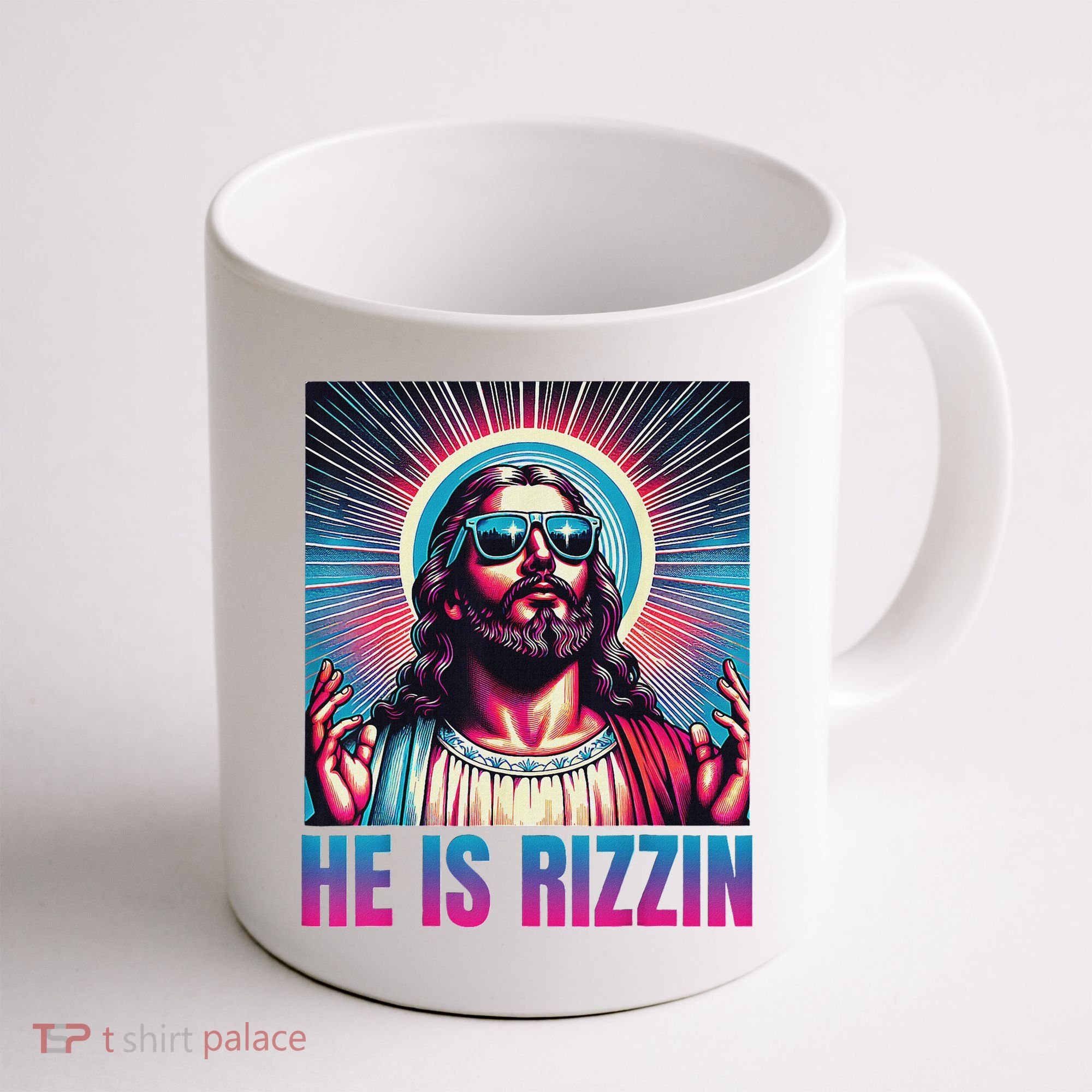 He Is Rizzin Jesus Coffee Mug