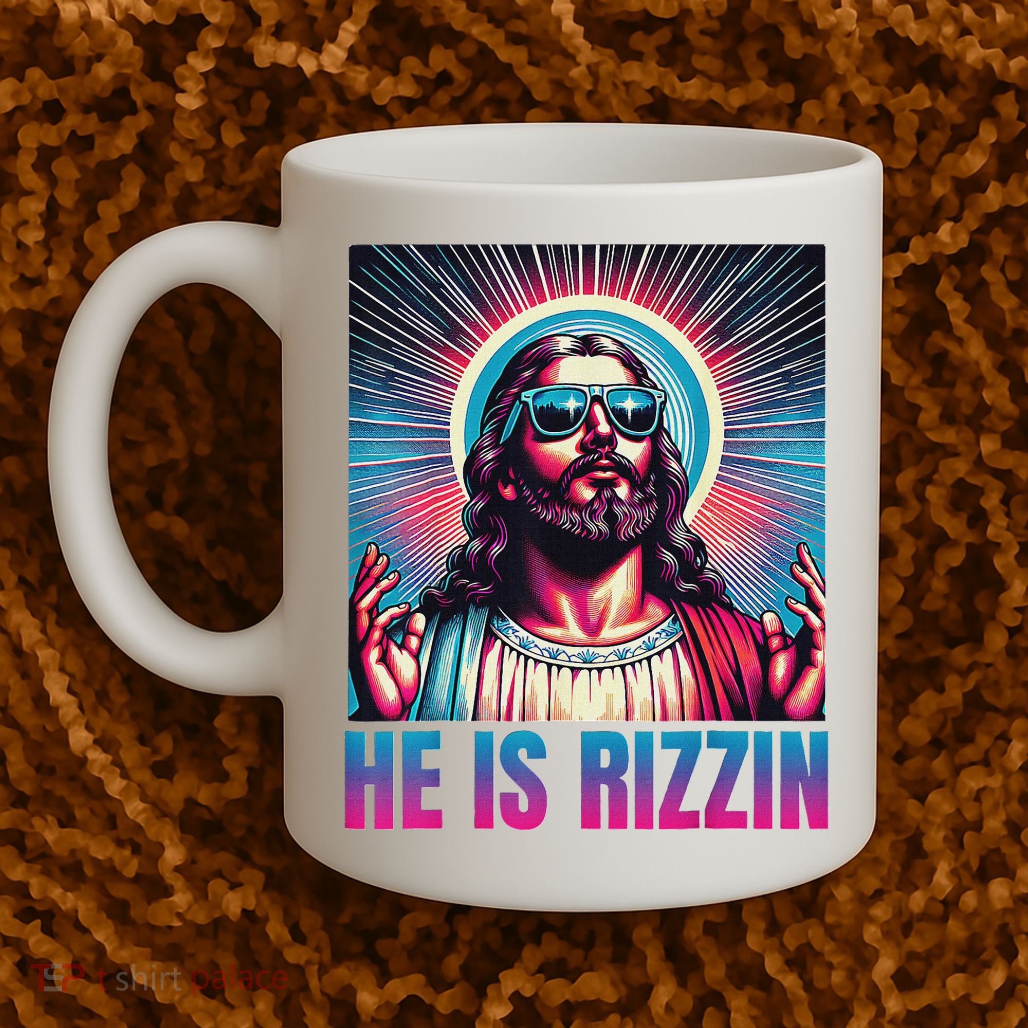 He Is Rizzin Jesus Coffee Mug