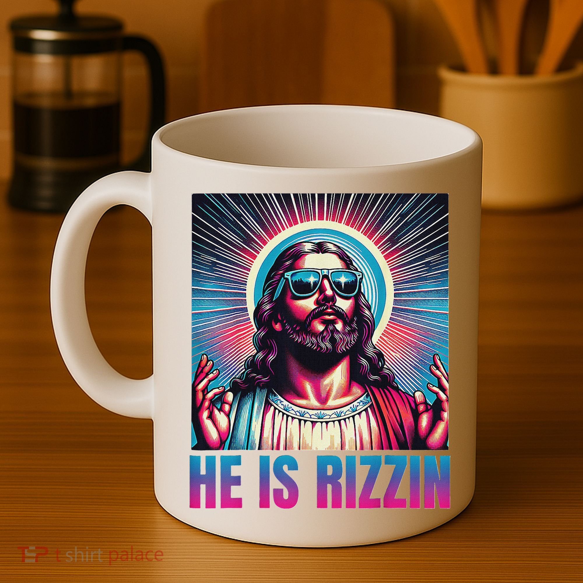 He Is Rizzin Jesus Coffee Mug