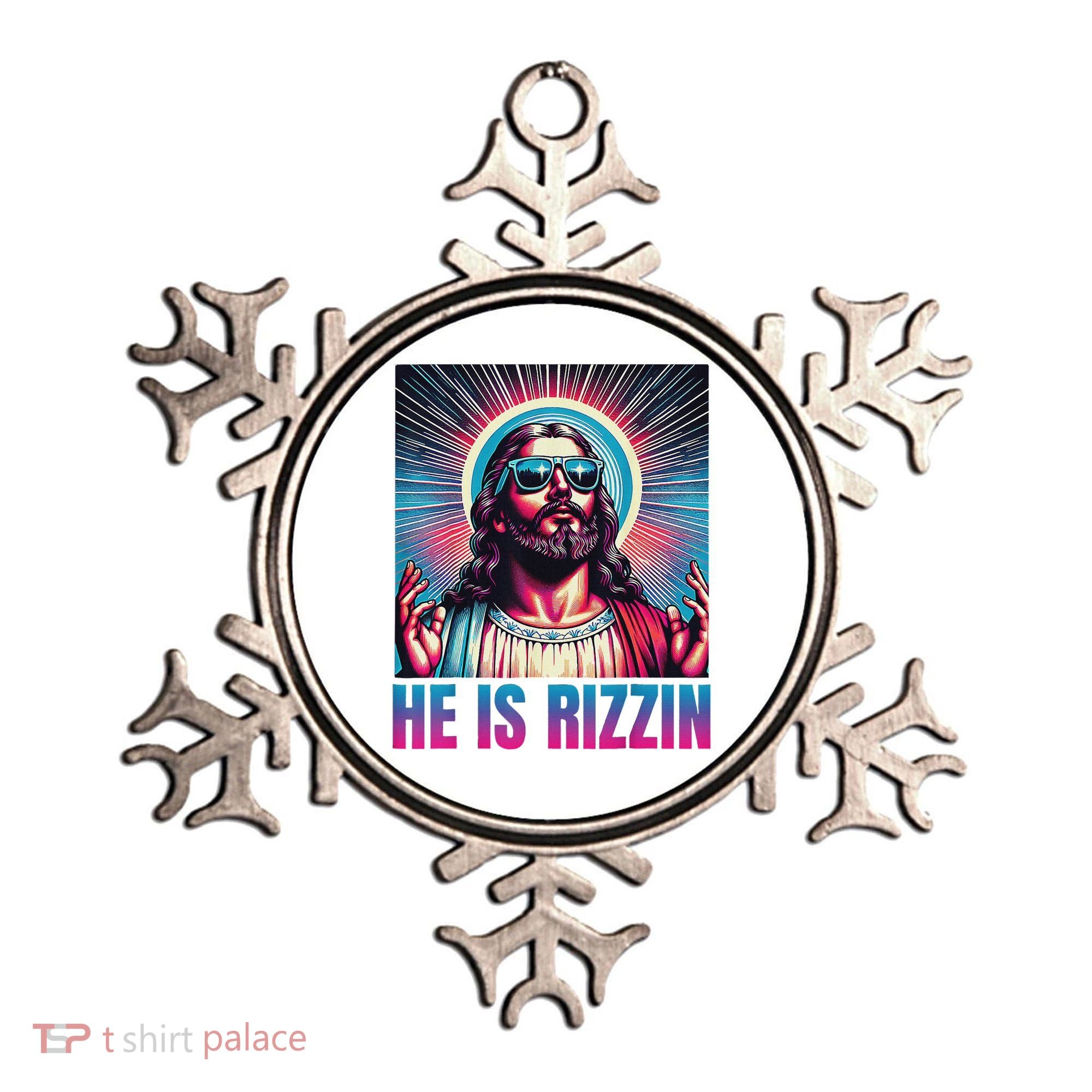 He Is Rizzin Jesus Ornament