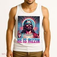 He Is Rizzin Jesus Tank Top thumb 3